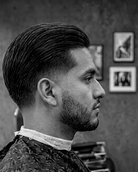 Skin fade with a pompadour