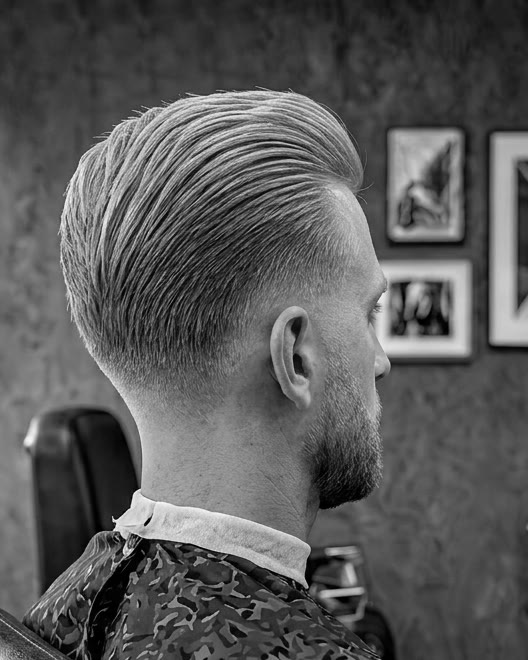 Slick back with a skin fade
